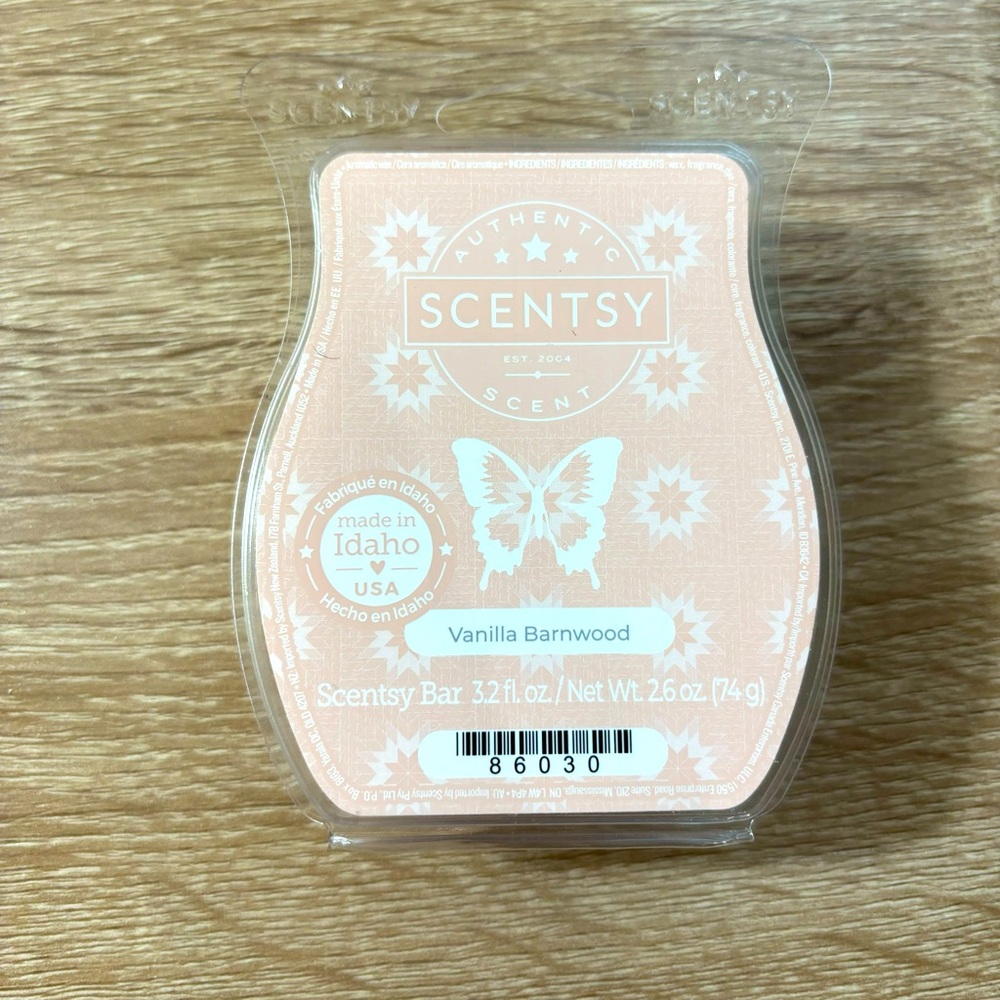 Scentsy Vanilla Barnwood Fragrance Wax Bar New